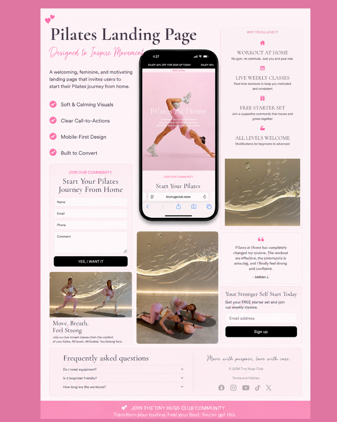 Pink Pilates Landing Page