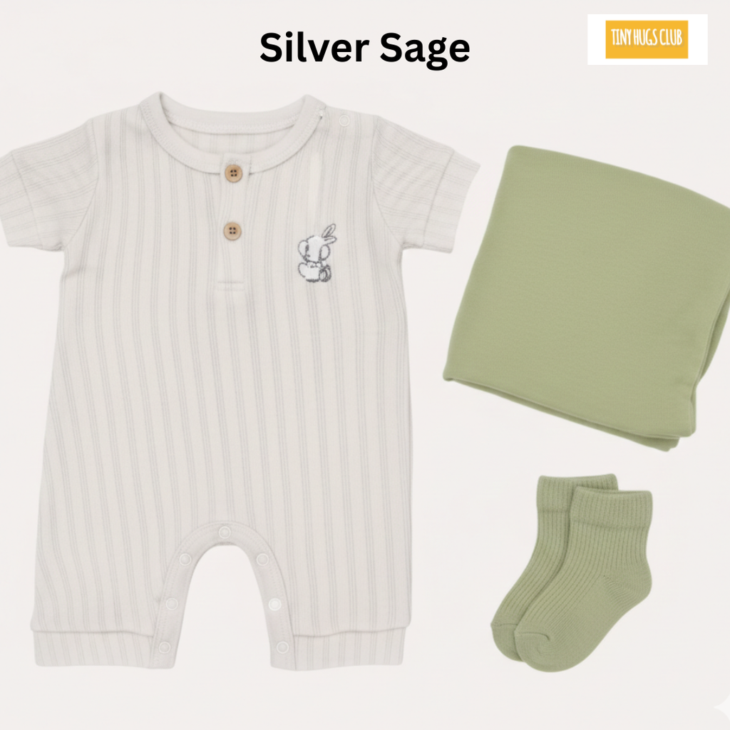 Newborn Baby Romper Set 3in1 | Free Socks (0-3 Months)